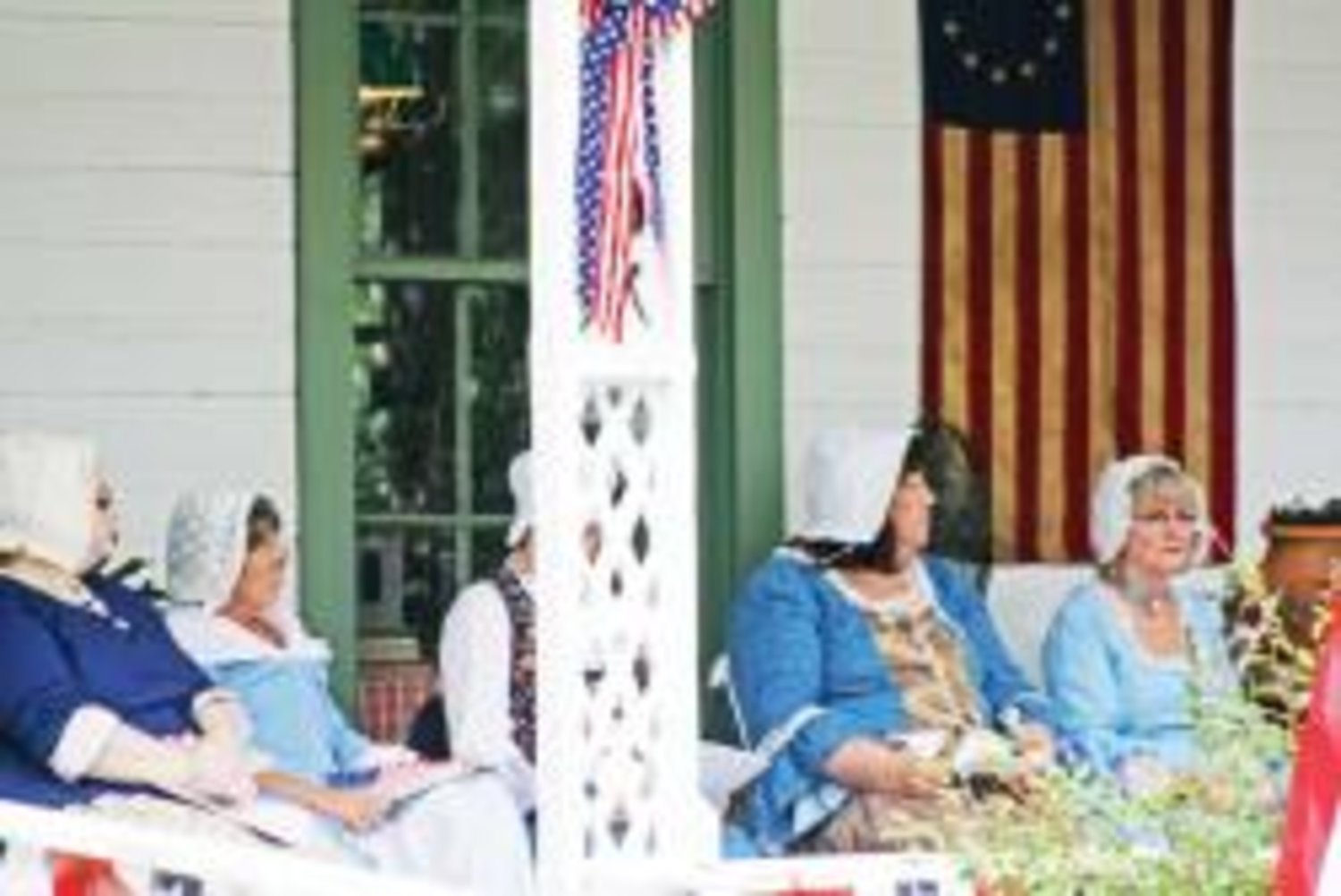 Members of the Daughters of the American Revolution were on hand in period dress for the July 4th festivities at the Stinson House in Jim Hogg City Park.