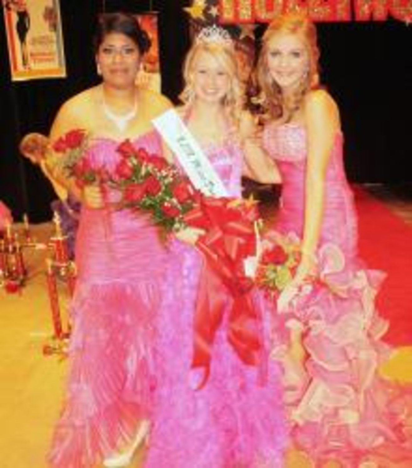 The Miss Dogwood contestants pose with their awards. From left to right: First runner-up Maria Ramirez, Miss Dogwood Bethany Webber and second runner-up Shayna Cleveland.
