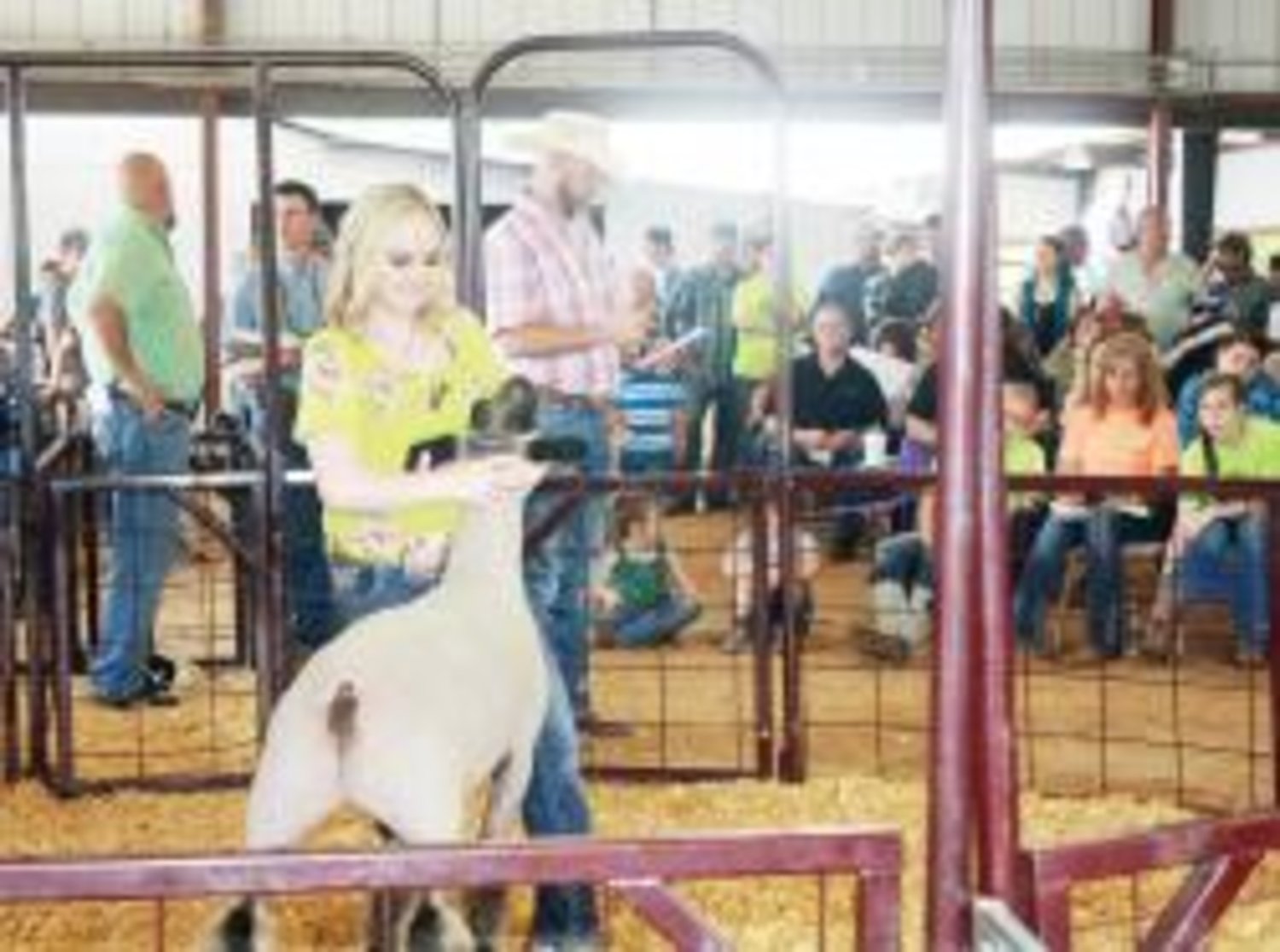 Yantis FFA member Gracie Beech is shown here with her Reserve Champion Lamb at Saturday's Wood County Junior Livestock Show.