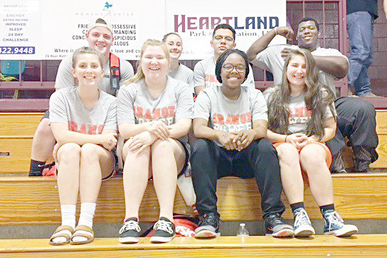Mineola High School was represented well at a powerlifting meet in White Oak on Feb. 18. . In the photo are, front, Kylie Grant, Carlee Hennessey, Lacie Brown and Gwyn Hennessey. In the back are Jacob Hurst, Emma Brian, Gustavo Arango and Kevin Hawkins. On the boys team, Hurst placed fourth, Hawkins fifth and Arango sixth. On the girls team Brian and Gwyn Hennessey were third, Brown and Carlee Hennessey fifth and Grant, ninth. Brian and Annabelle Woods, not shown, are regional qualifiers and will compete in the Region 3 Division 3 Powerlifting Meet on Saturday in Fairfield