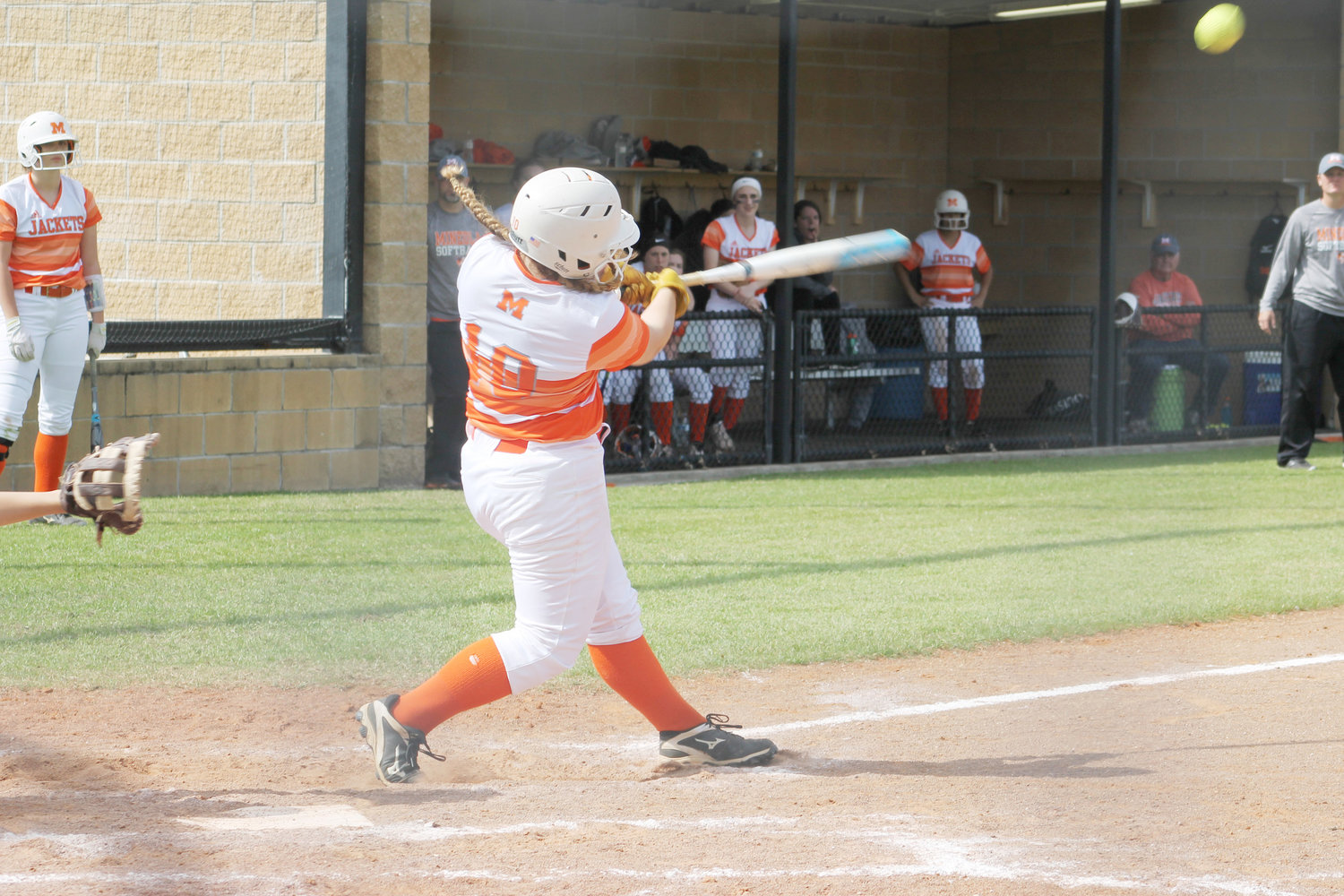 Isabella Tresca gets an rbi on a double to left field during the fifth inning in Thursday’s victory over Kemp.