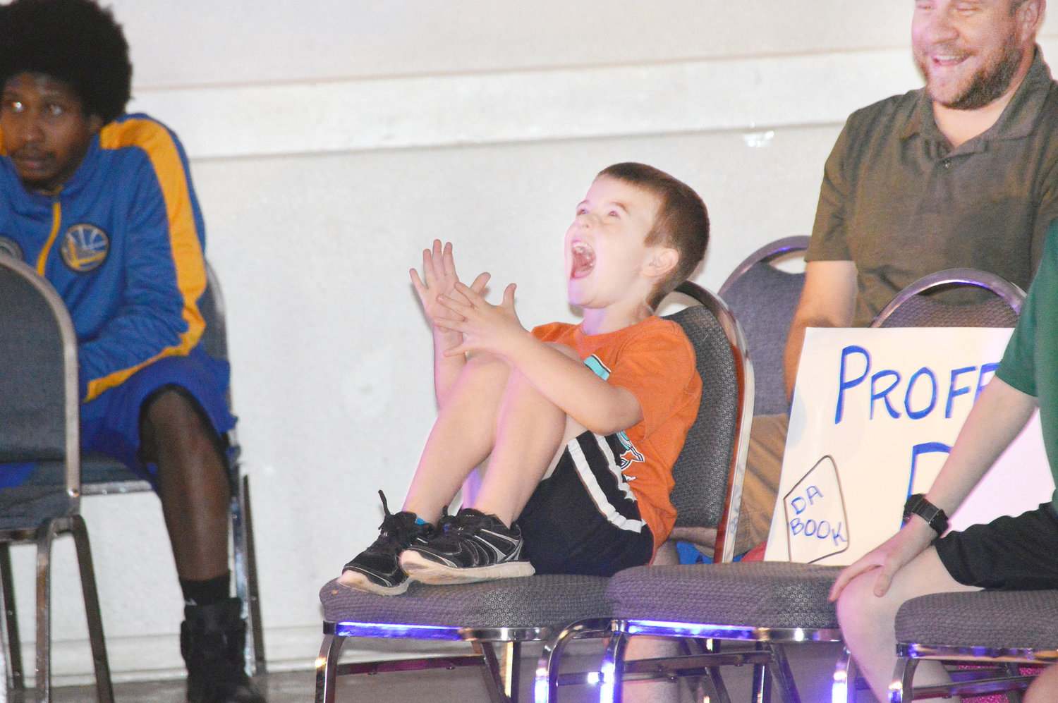 A crowd of over 200 was in attendance at the Lucha Pride Pro Wrestling event at Carroll Green Civic Center Saturday night. This young man was excited at what he was seeing in the ring.