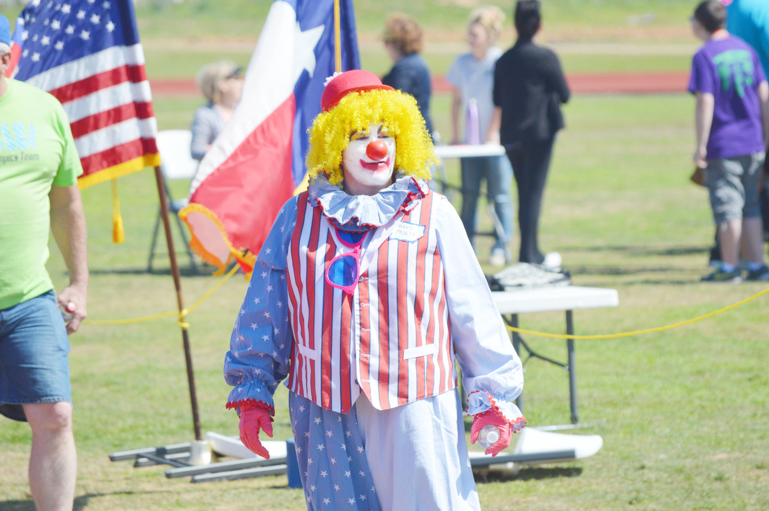 Plenty of smiles and laughs were handed out by some very busy clowns (Mary Pruett) at the Quitman Pilot Club Special Olympics.