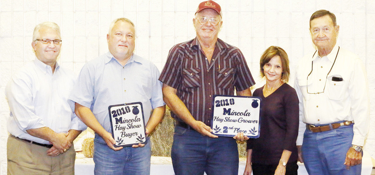 Second place hay show winner was Ronnie Mapes whose bale sold to Mineola Community Bank for  $1,500.
