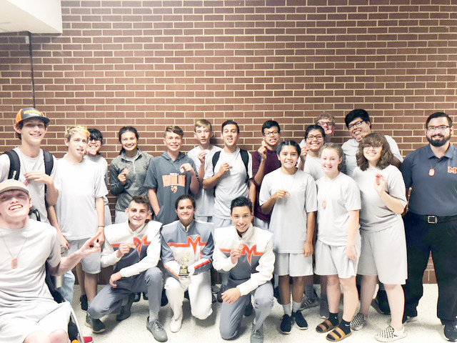 The Mineola High School Drumline took outstanding 3A drumline at a competition in Wills Point on Sept. 22.  The group performed their 2018 show titled “Total Eclipse,” featuring the music The Rolling Stones, Beethoven, and Soundgarden. Musical selections included Moonlight Sonata, Black Hole Sun, and Paint it Black. (Courtesy photo).