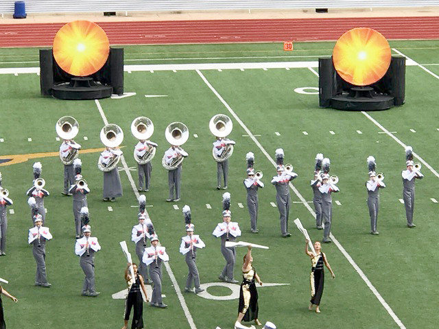 The Yellowjacket Band received its sixth consecutive first division rating at the Region IV UIL 3-A marching contest. (Photo courtesy Chris Brannan)
