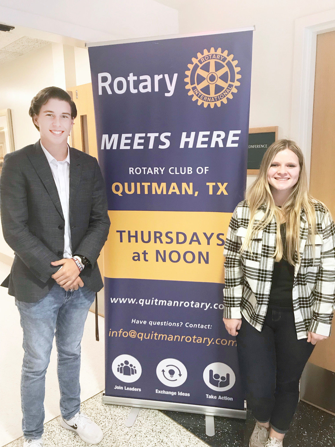 Jacob Day (left) and Abby Dobbs (right) are the Quitman Rotary students of the month for November.