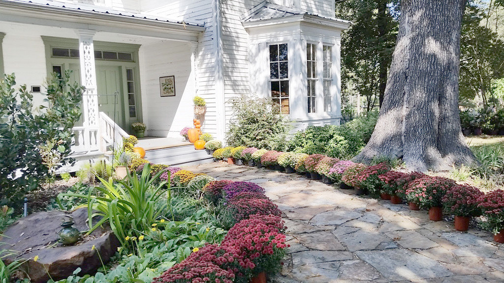 This flagstone path leads directly to the front porch of the Stinson house in Quitman.