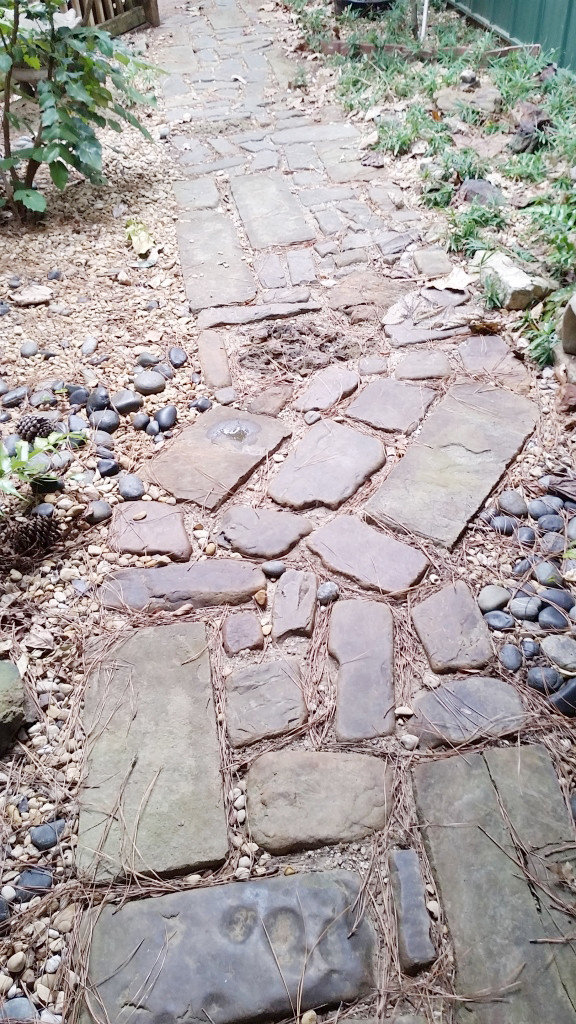 The mixed stone and turns on the path invites you to walk slowly and pay attention.