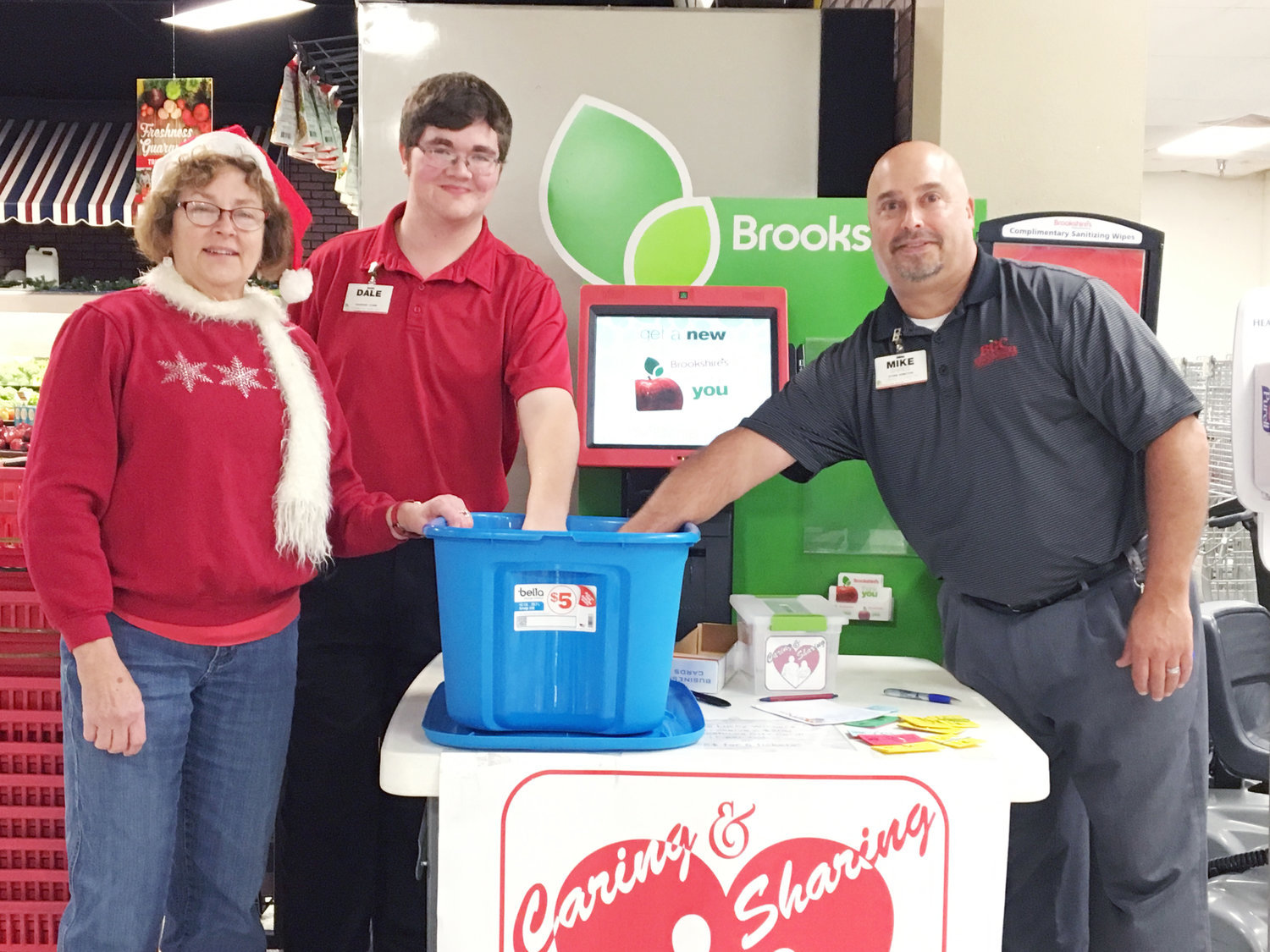 Caring & Sharing raffle coordinator Pam Palmer and Brookshire’s courtesy clerk Dale Greene are pictured with Brookshire’s store manager Mike Shires. Shires pulled three lucky winners from thousands of tickets. Each winner will receive a $200 gift card from Brookshire’s.