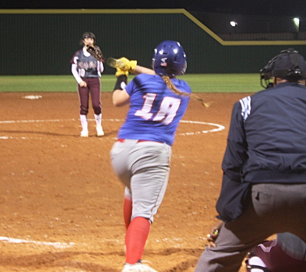 Lady Bulldogs fall to White Oak
Quitman’s Reiny Luman takes a cut against White Oak on Feb. 26. The Lady Bulldogs dropped the softball game to the Lady Roughnecks 12-0. Quitman is scheduled to play Alba-Golden on Friday, March 8.