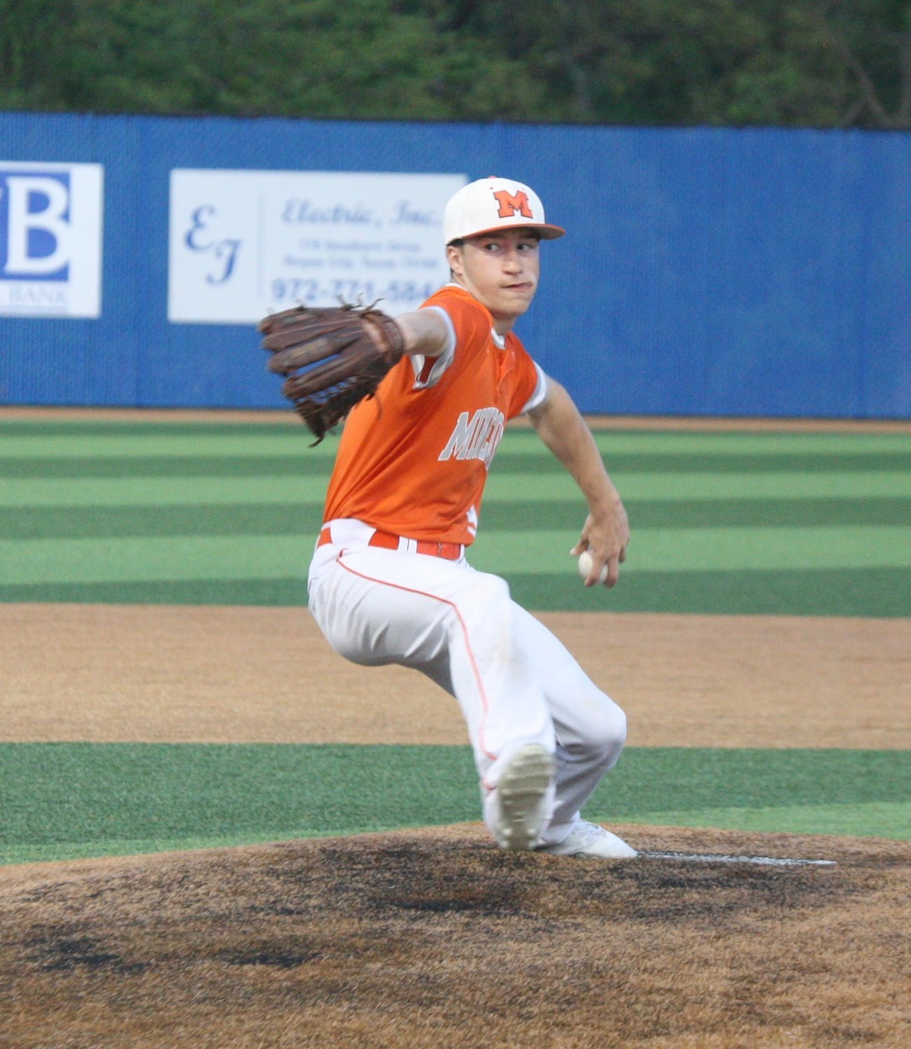 Mineola starter Cole Castleberry threw five and one-third innings against the Wildcats last Friday.  