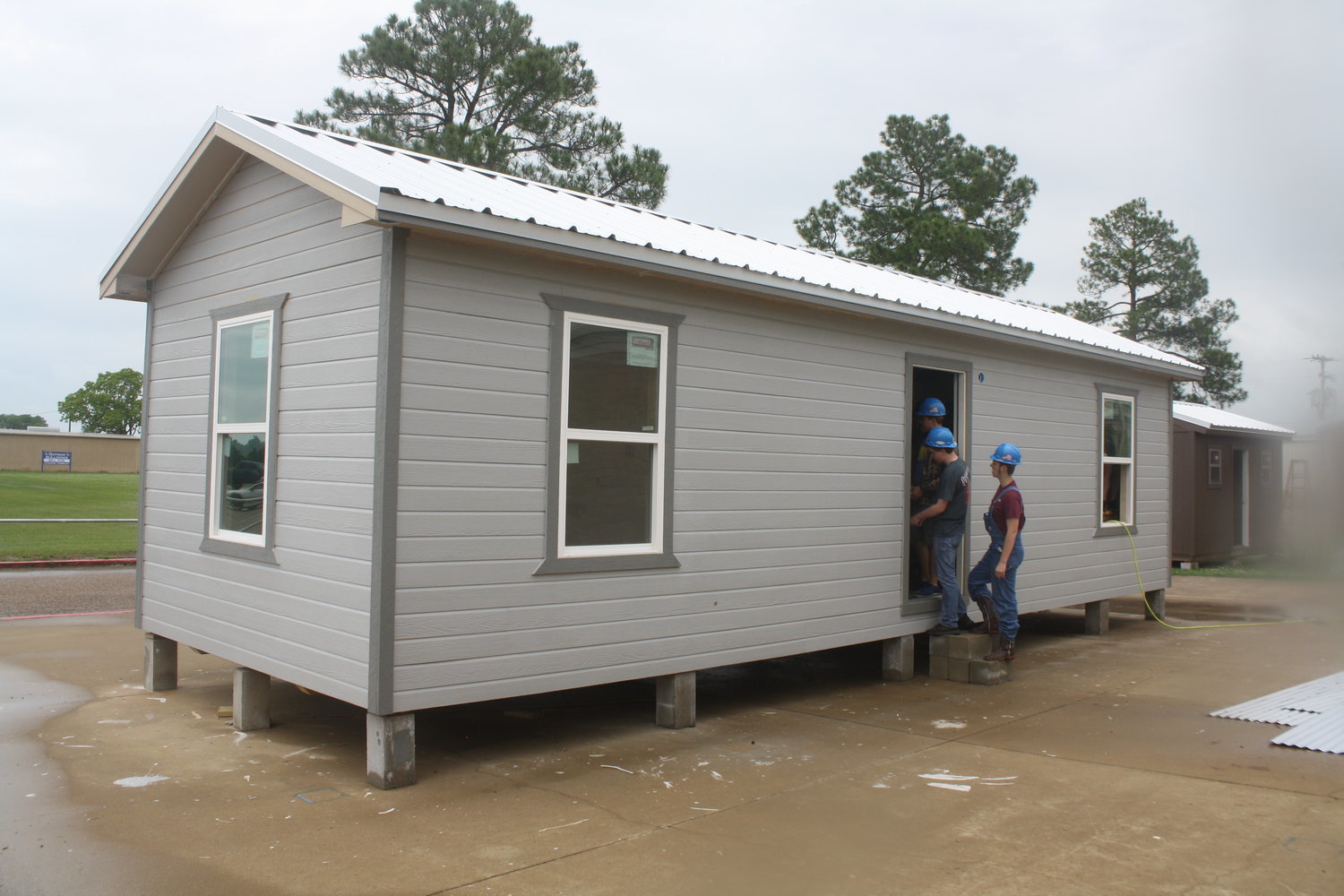 The tiny house is being built by Quitman High School “Geometry in Construction” at the back of the high school campus.