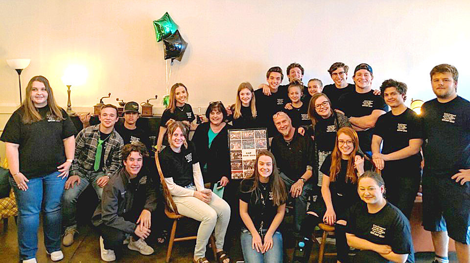 Prior to the state contest, the Quitman One Act Play cast and crew were given community send-offs at the high school and the Speakeasy Coffeehouse. Here, the One Act Play cast, crew and directors are together at the Speakeasy May 1.