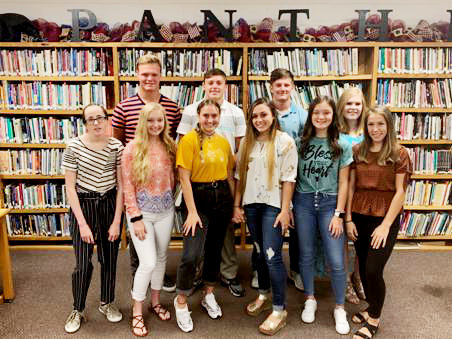 The 2019 Alba-Golden Homecoming court has been announced. The queen and king will be announced at 7 p.m. prior to the Honey Grove football game. This year’s court: (front row, left to right) Jessis Weddle, Jordan Barnhart, AnnMarie Pendergrass, Bralee Littlejohn, Carlee Dooley and Hope Wiley; (back row, left to right) Donny Humphries, Joh Michael Chadwick and Chris Chabaud. Not pictured Matthew Rogers. (Courtesy photo)