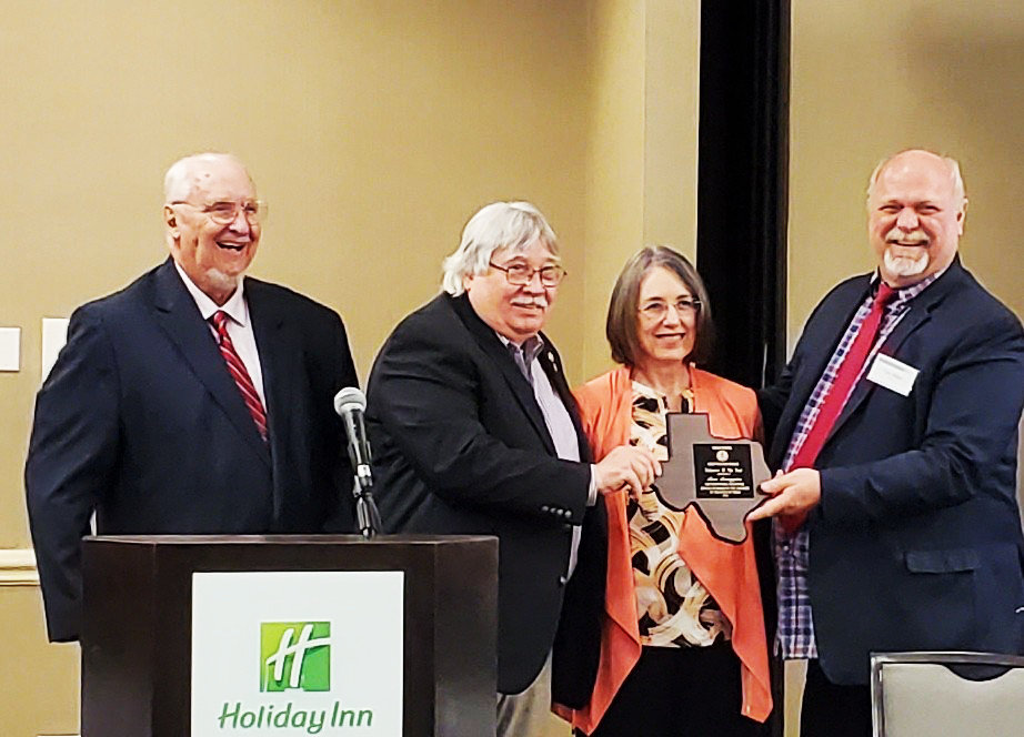 Sam Scroggins, past president of the Wood County Child Welfare Board, was honored as the Texas Council of Child Welfare Boards State-wide “Volunteer of the Year” for 2021 last week in Austin. The award is given for exceptional volunteer service on behalf of the children of the state of Texas.