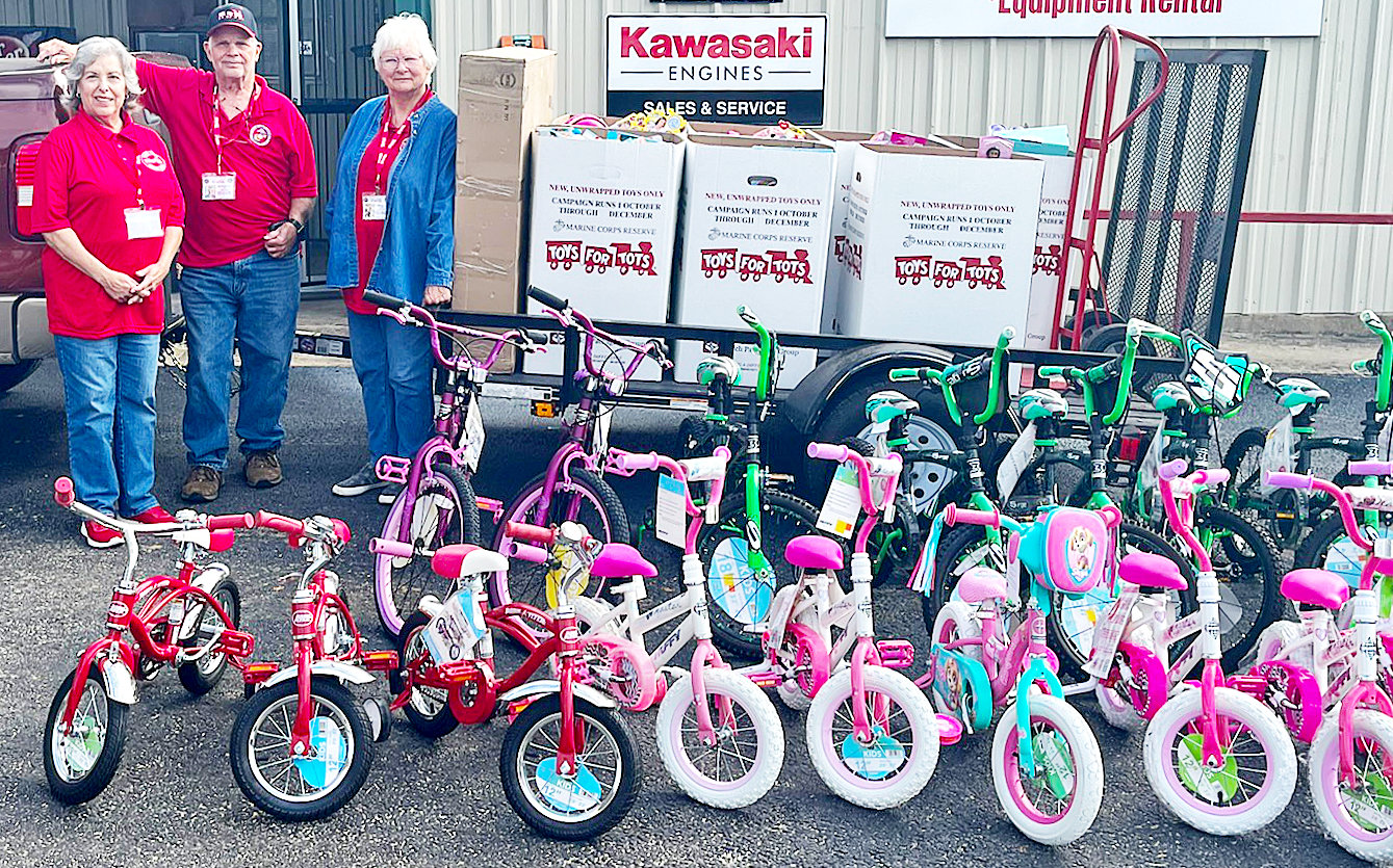 Toys for Tots volunteers gather bicycles and other toys during the annual Christmas campaign, which served hundreds of Wood County youth.