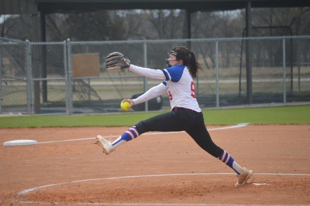 Pitcher Alexis O’Neal fires a pitch in the Lady Bulldog loss to Chapel Hill.