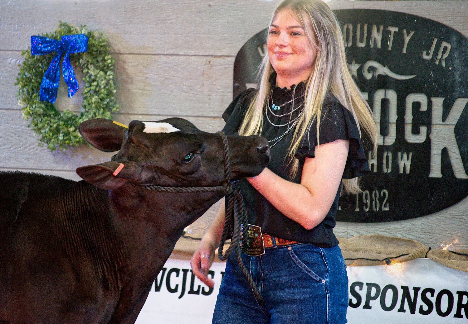 Emma Allen of the Winnsboro FFA exhibited the grand champion dairy heifer.