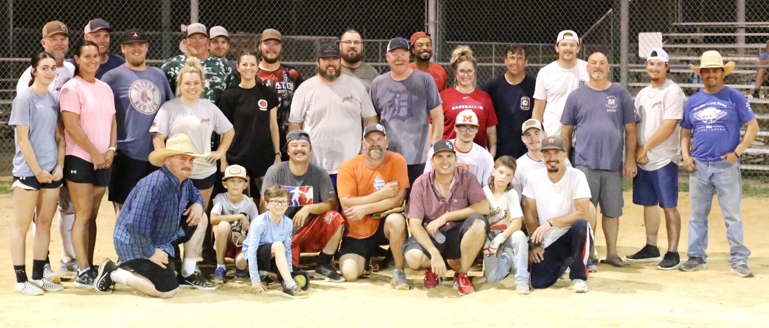 The combined  photo of the Mineola Volunteer Fire Department and Flying C Rodeo Company following the game.