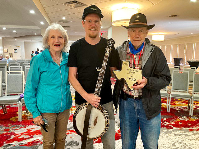 Sterling Masat entered the Texas State Bluegrass Instrument Contest April 23 and 24 in Dallas at the Doubletree Inn. Sterling took first place in mandolin on Friday, then followed up with first place champion banjo on Saturday. He learned the basics while traveling with his parents, Ken and Margo of Alba, in their Masat Family Band through 46 states for 14 years. He now works full-time for the Aaron Watson Country Band.