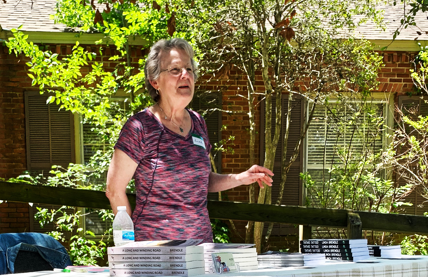 Linda Brendle speaks to the Friends of the Library last week in Mineola.