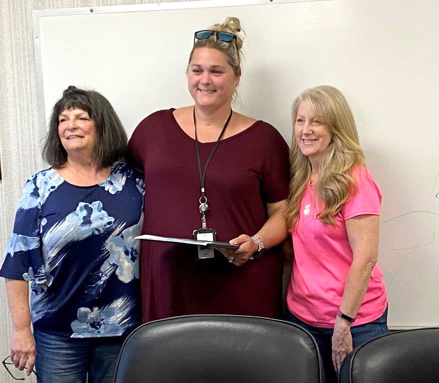 Amanda McKinney (center) was nominated for Texas Council of Child Welfare Board’s Region IV Volunteer of the Year. She is pictured with Susan Resnik (left) and JoAnne McMillan.