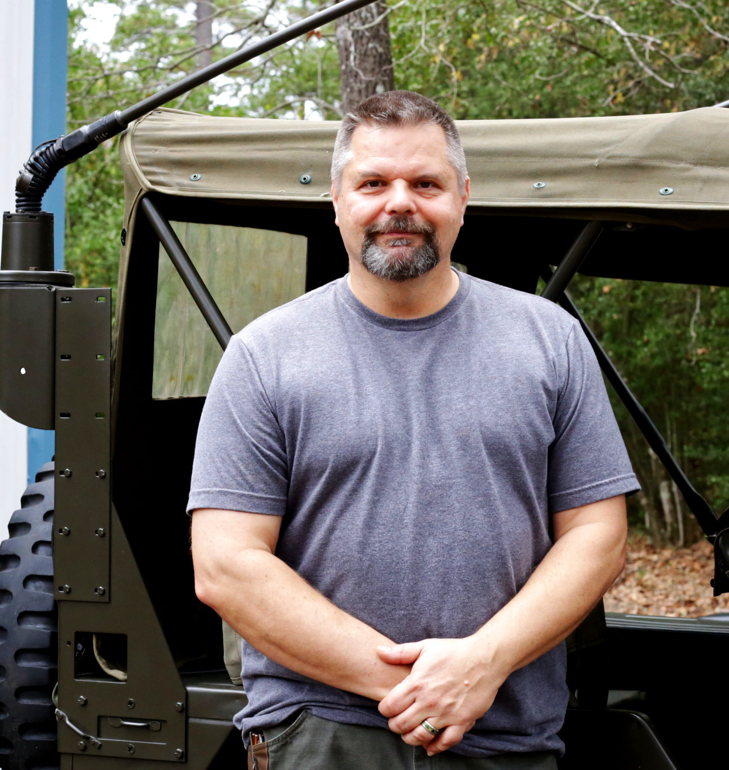 Robert Dymek and his restored Jeep.