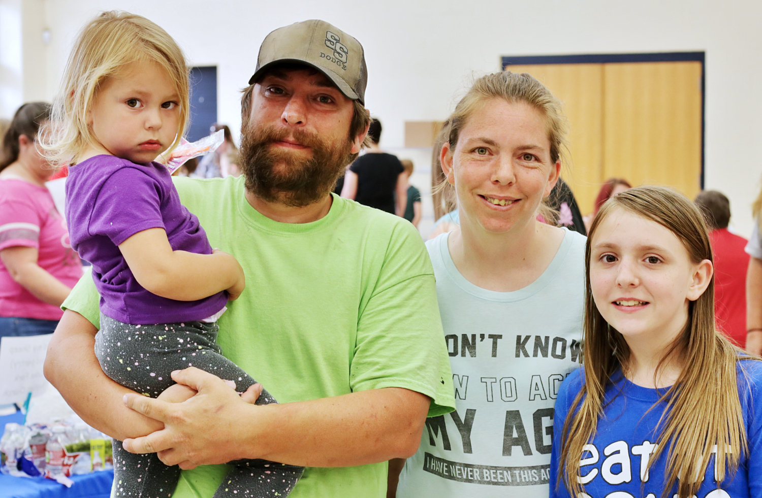 Among those visiting Alba-Golden schools last week were Jennifer and Vance Sparks, pictured with their daughters Hollie (10) and Leeann (2).