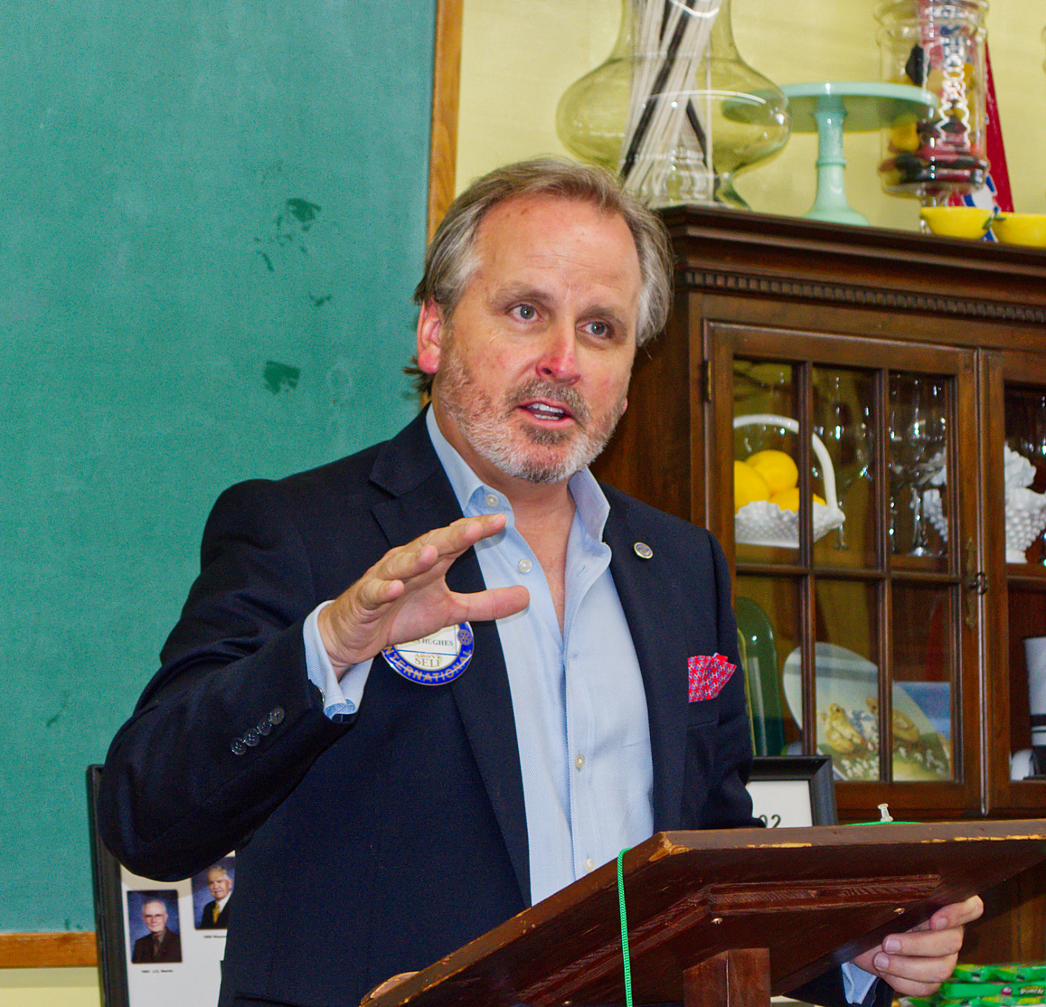 State Sen. Bryan Hughes addresses the Mineola Rotary Club Monday.