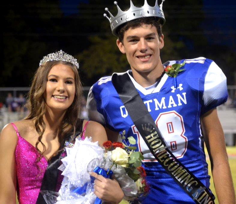 Kameron Farnham and Ethan Presley were crowned as 2022 Quitman homecoming queen and king before the game.