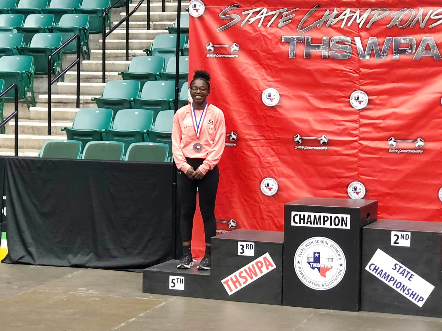 Shylah Kratzmeyer of Mineola earned a fifth place medal in the 3A large school division at the Texas High School Women’s Powerlifting Association championships last week in Frisco.